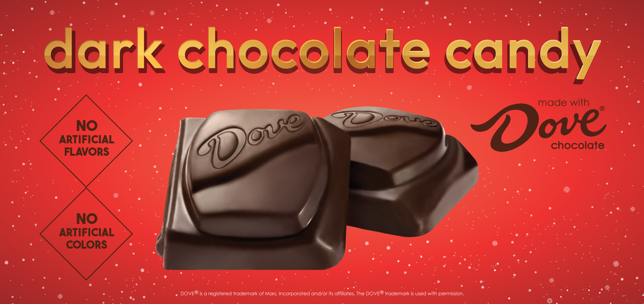 Dark Chocolate Candy made with DOVE® Chocolate  label image